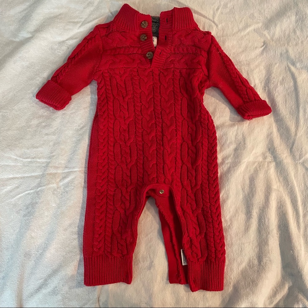 3-6 baby gap red sweater suit